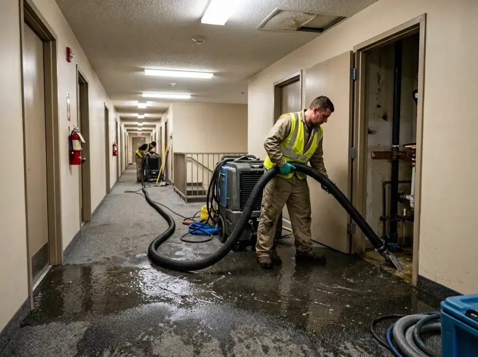multi-unit-apartment-hallway-f-005 — frequently asked questions, Emergency Burst Pipe Water Extraction & Removal in Oak Fore…